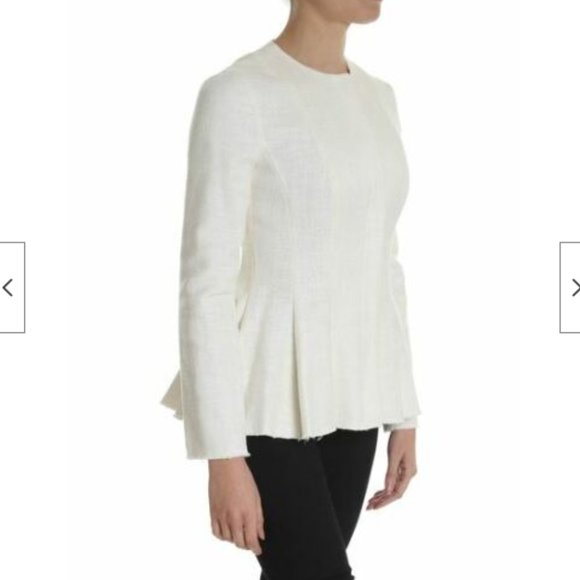 Theory Jackets & Blazers - THEORY Tweed Movement Jacket Cream Size 00